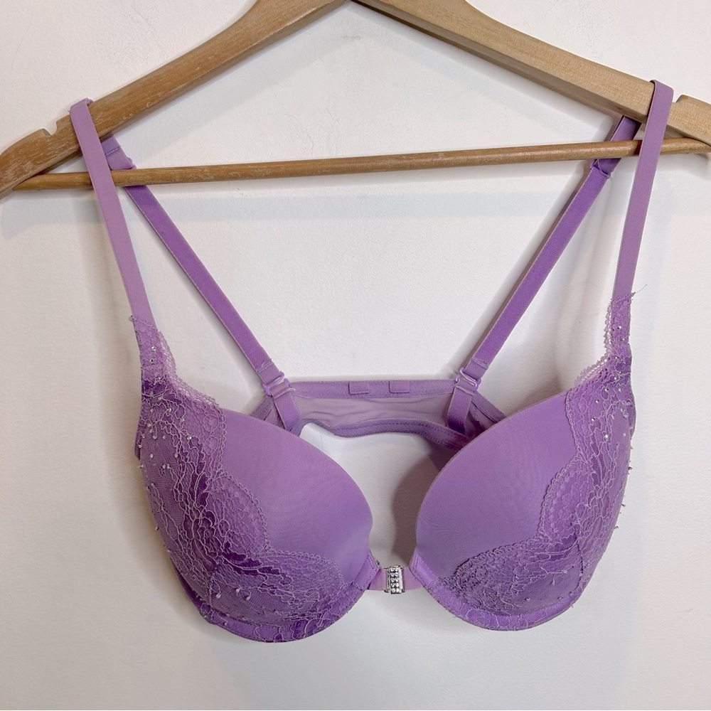 La Senza Front Clasp Purple Push-Up Bra Convertible Straps